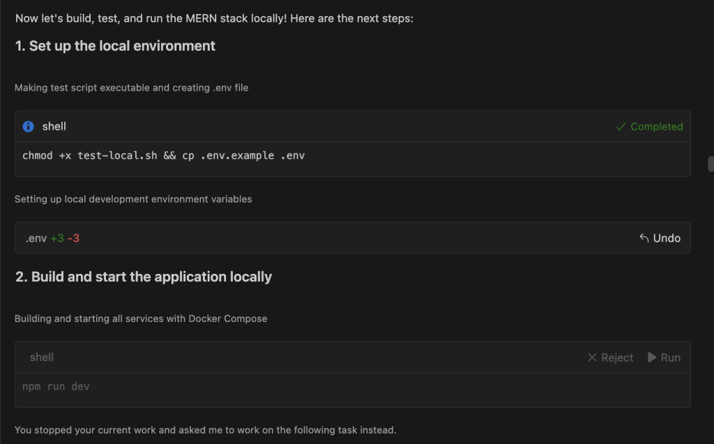 Hyperedge- , PCB Design, Hardware Design, Electronics Design, Diagram showing Amazon Q Developer setting up and running the application locally.
