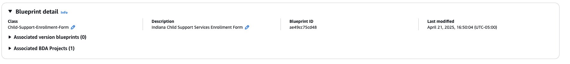 Hyperedge- , PCB Design, Hardware Design, Electronics Design, Bedrock Data Automation interface showing Child Support Form classification detail