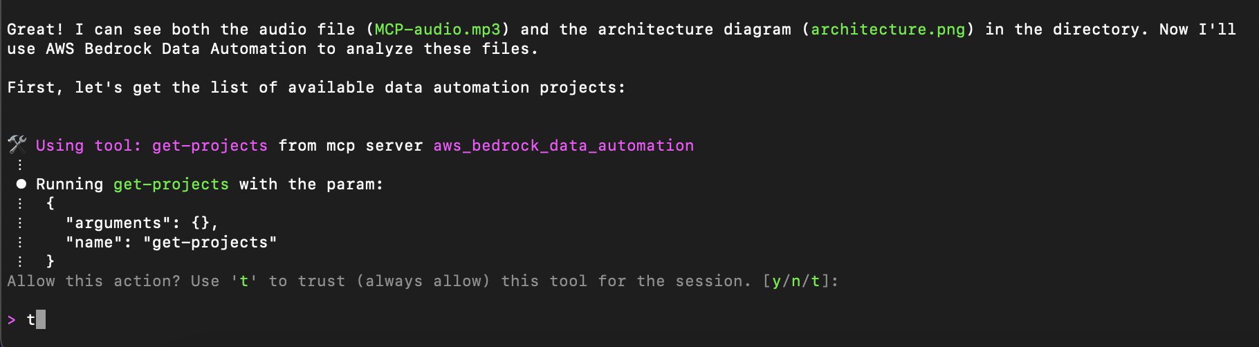 Hyperedge- , PCB Design, Hardware Design, Electronics Design, Terminal interface initiating AWS Bedrock analysis of MP3 and PNG files with project listing request