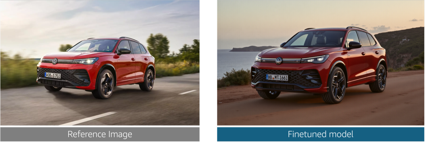 Hyperedge- , PCB Design, Hardware Design, Electronics Design, Side-by-side comparison of base model output versus fine-tuned model output, showing improved accuracy in vehicle details such as grille textures and wheel designs