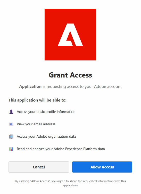 Hyperedge- , PCB Design, Hardware Design, Electronics Design, Adobe authorization window listing requested access scopes for the Adobe Marketing Agent connection, with an Allow Access button