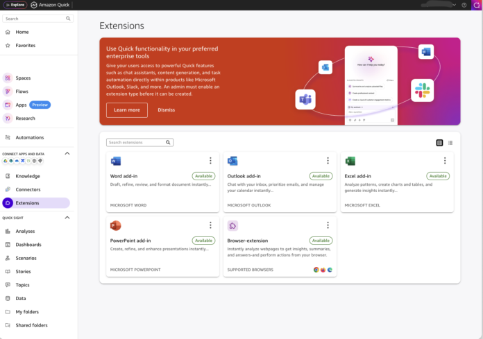 Amazon Quick for Microsoft 365: Agentic AI where you work